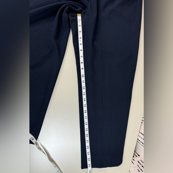 Talbots Hampshire Ankle Navy with black velour polkadot pattern women’s 14 P - Picture 12 of 13